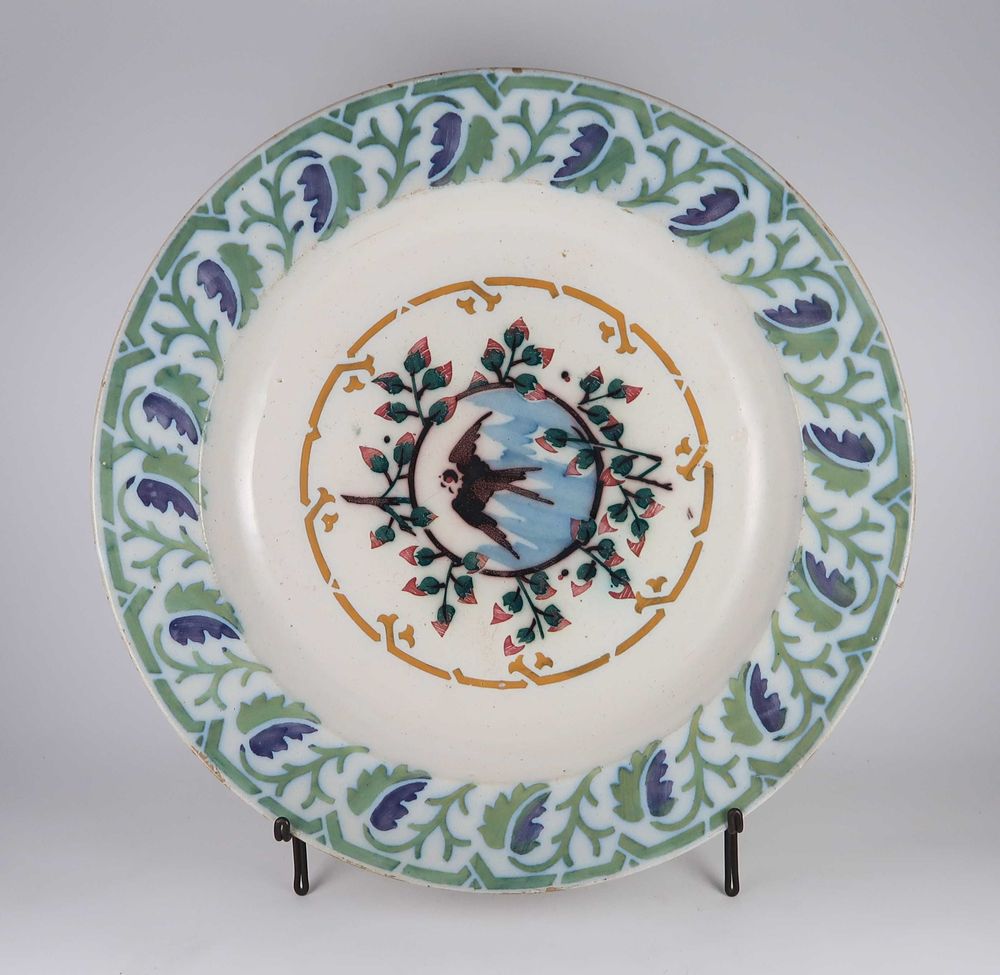 Prato Grande Faiança Séc. XIX - Andorinha - 35 cm