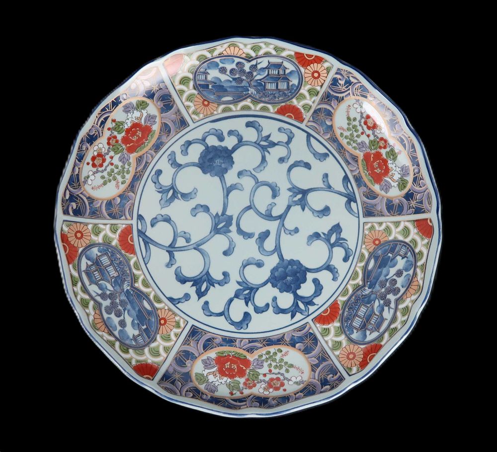Prato porcelana Imari Japão - 28 cm