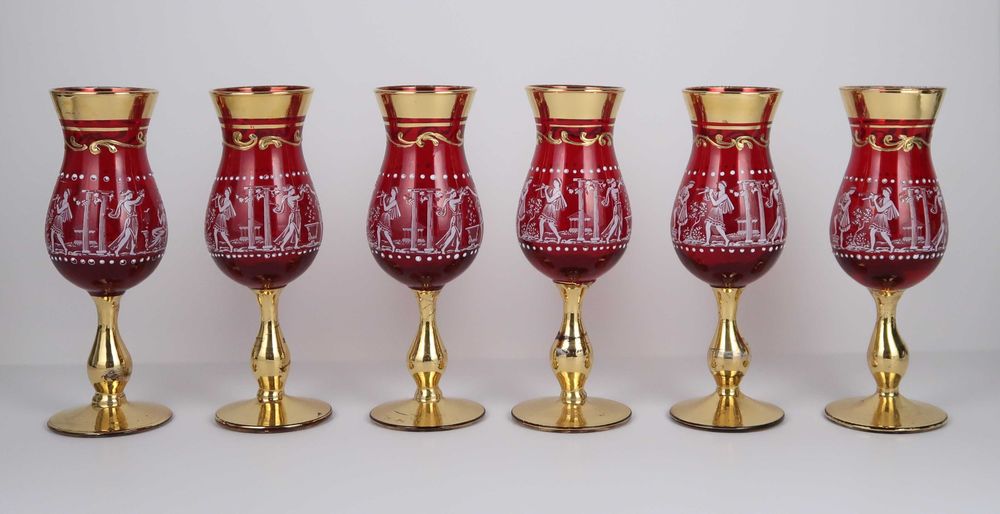 Conjunto de 6 copos em vidro murano