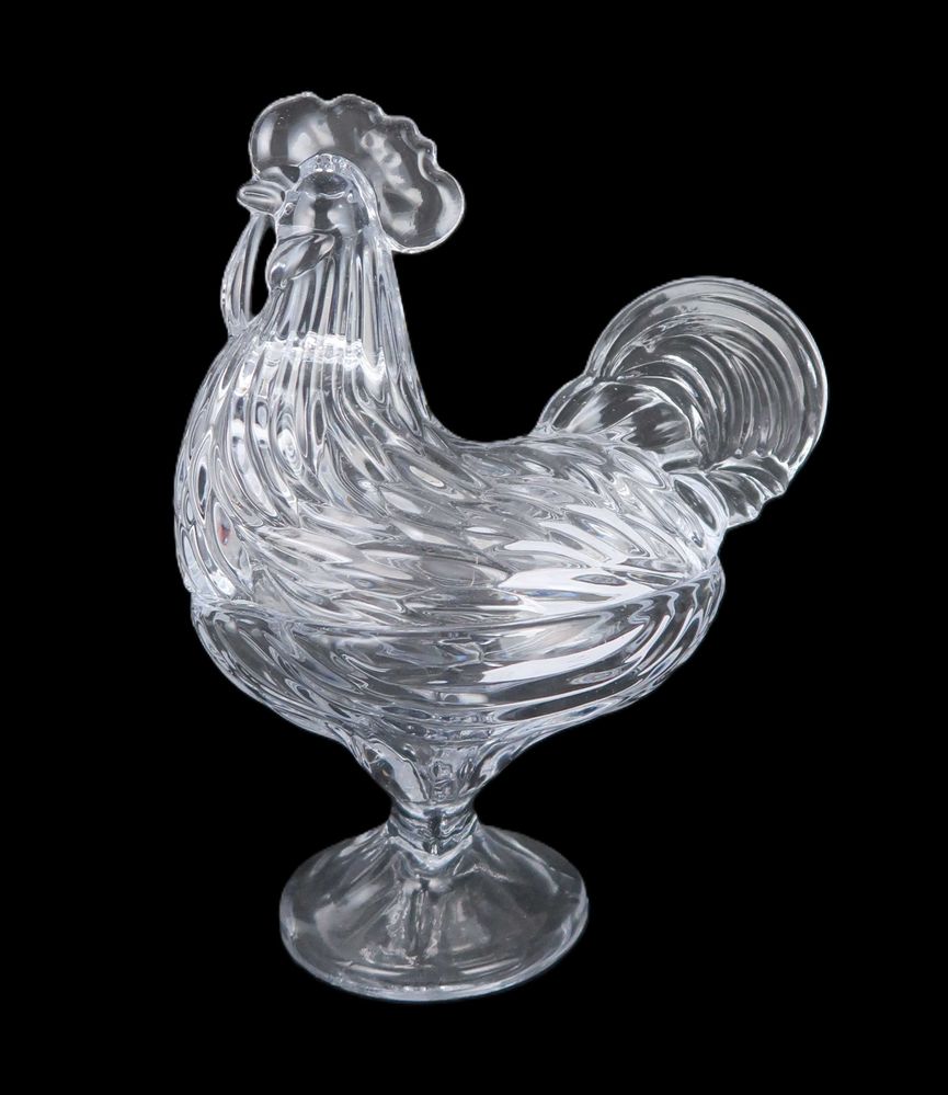 Bomboneira Galo em vidro/cristal
