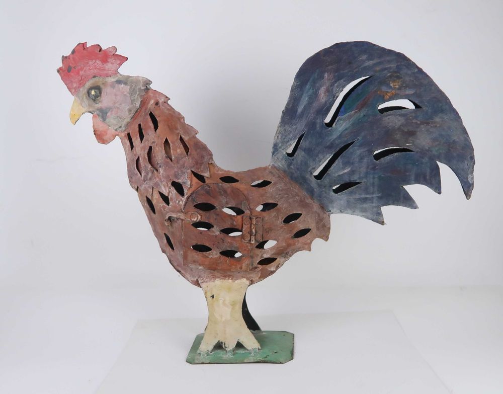 Lanterna Galo em chapa de metal - 32 cm